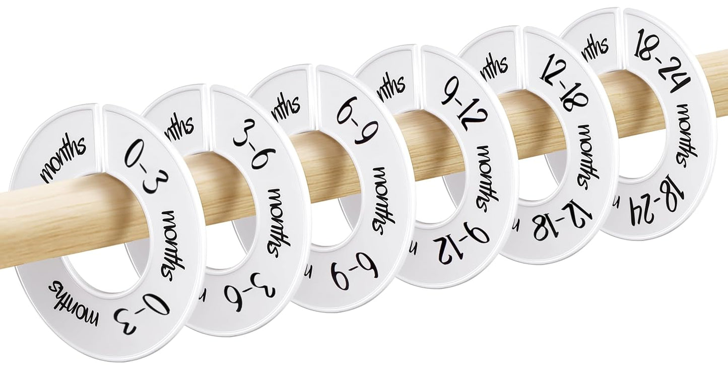 Pro Goleem Baby Closet Dividers - Unisex Nursery Organizer for Baby Clothes | Fits 1.5" Rod, 6 PCS