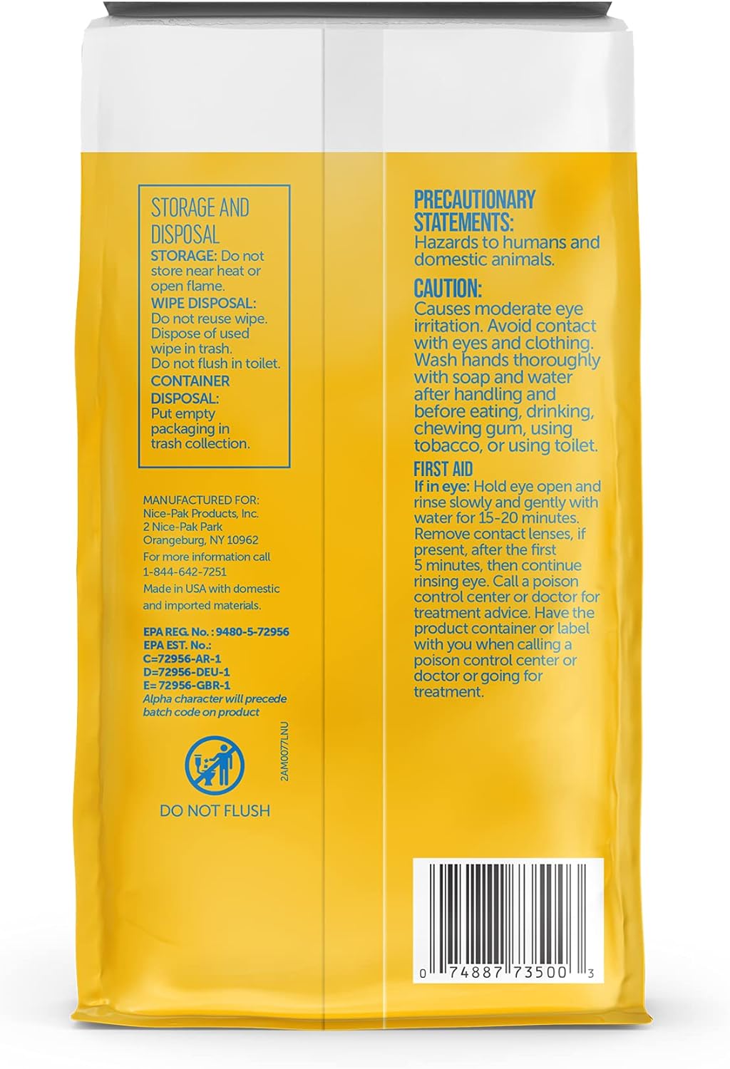 Nice 'N Clean Disinfecting Surface Wipes - 304ct | Effective Home & Kitchen Cleaner | Fresh Lemon Scent