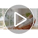 Beige Papasan Chair Cushion with Corduroy Cover - 48x48 Inch Overstuffed Supportive Seat Pad