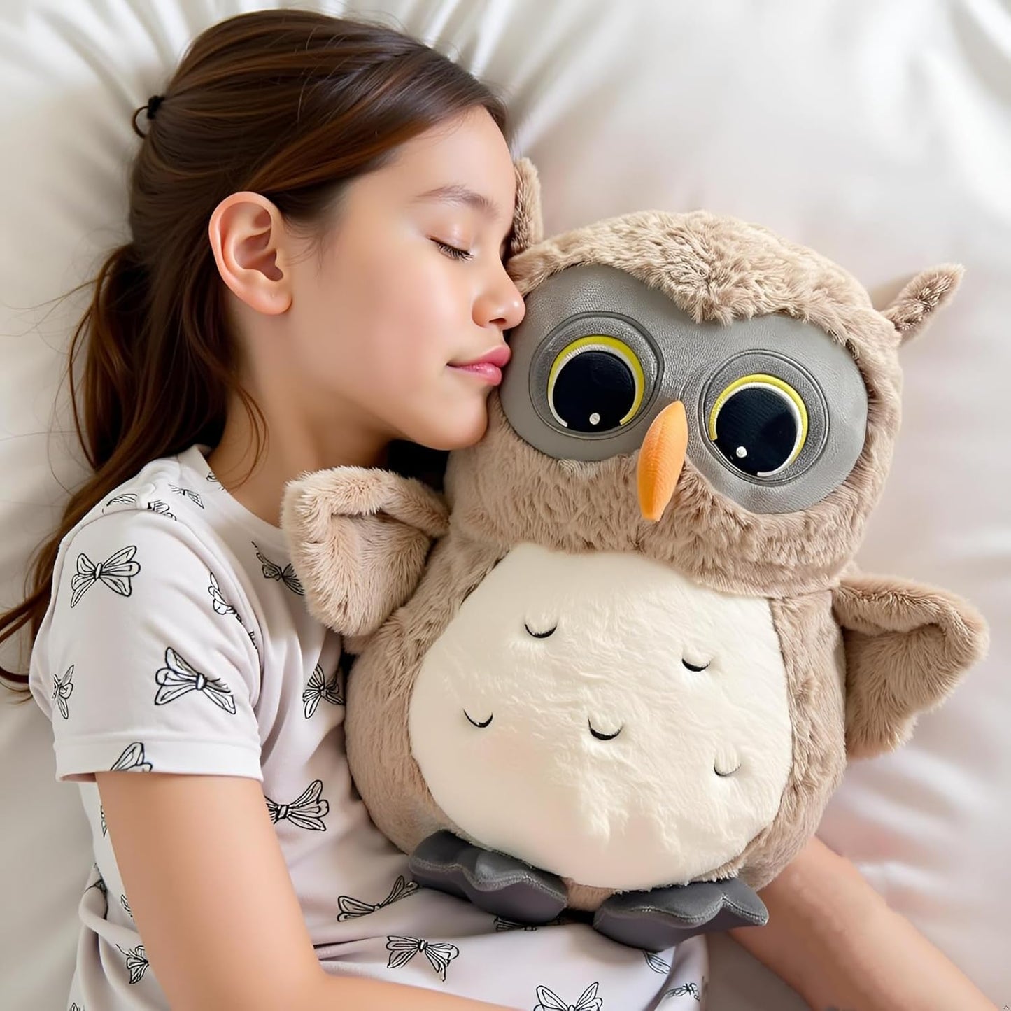 Ryttir 15.7 Inch Chubby Gray Owl Plush Toy - Adorable Adventure Stuffed Animal Gift for Kids & Women