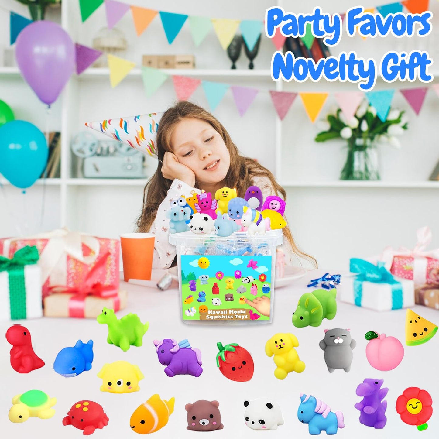 Squishies Toys Bulk 120PCS, Party Favors for Kids, Goodie Bag Stuffers, Classroom Prizes, Treasure Box Toys, Stress Relief Fidget Toys, Birthday Gifts for Boys Girls