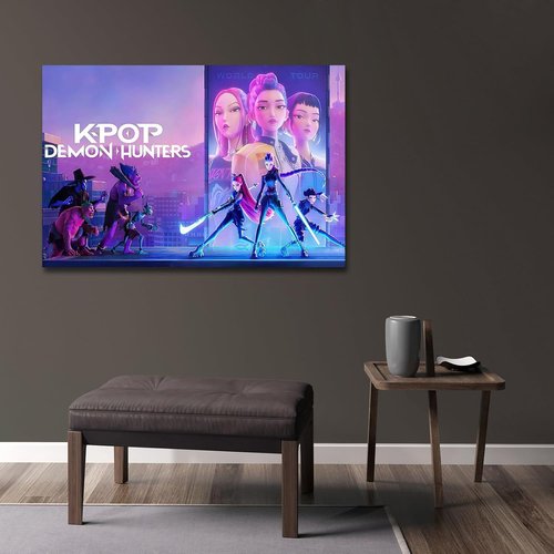 COMOR Deman Huntors Poster - Kids Birthday Party Decorations | Canvas Print for Teen Bedroom Decor (12" x 16")