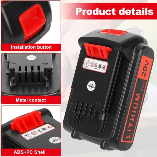 BLACK+DECKER 20V Lithium Battery - 4.0Ah Replacement for Cordless Power Tools | 2-Pack Compatible with XR Series