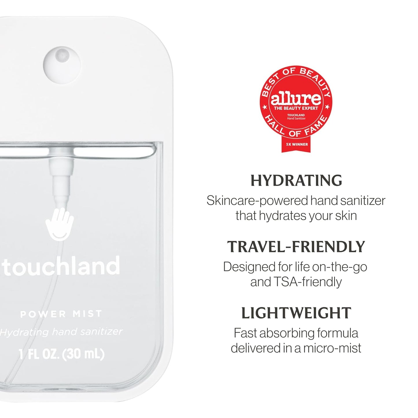 Touchland Hydrating Hand Sanitizer Spray - Beach Coco Trio Set | Dye-Free Travel Size Mists (3 x 1 FL OZ)