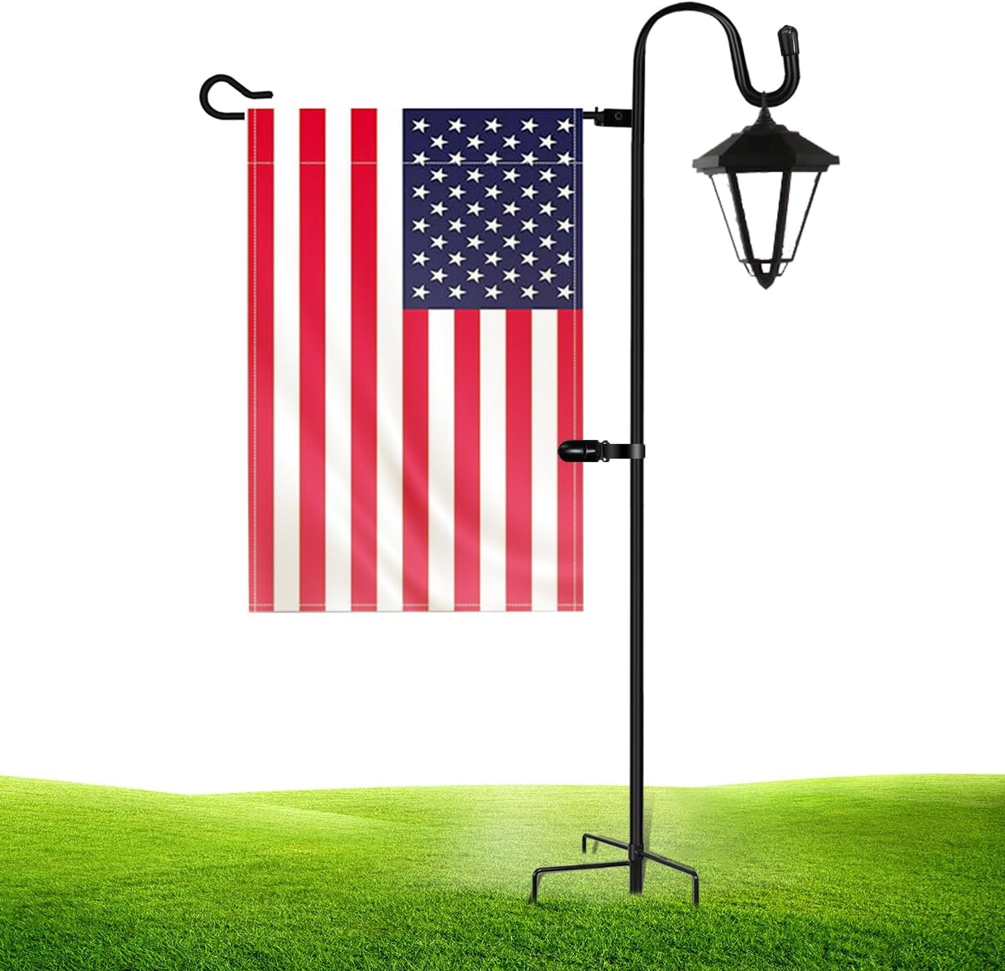 JOYSEUS Garden Flag Holder Stand - 36-Inch Heavy Duty Shepherd Hook, Rust Resistant Design for Yard Flags