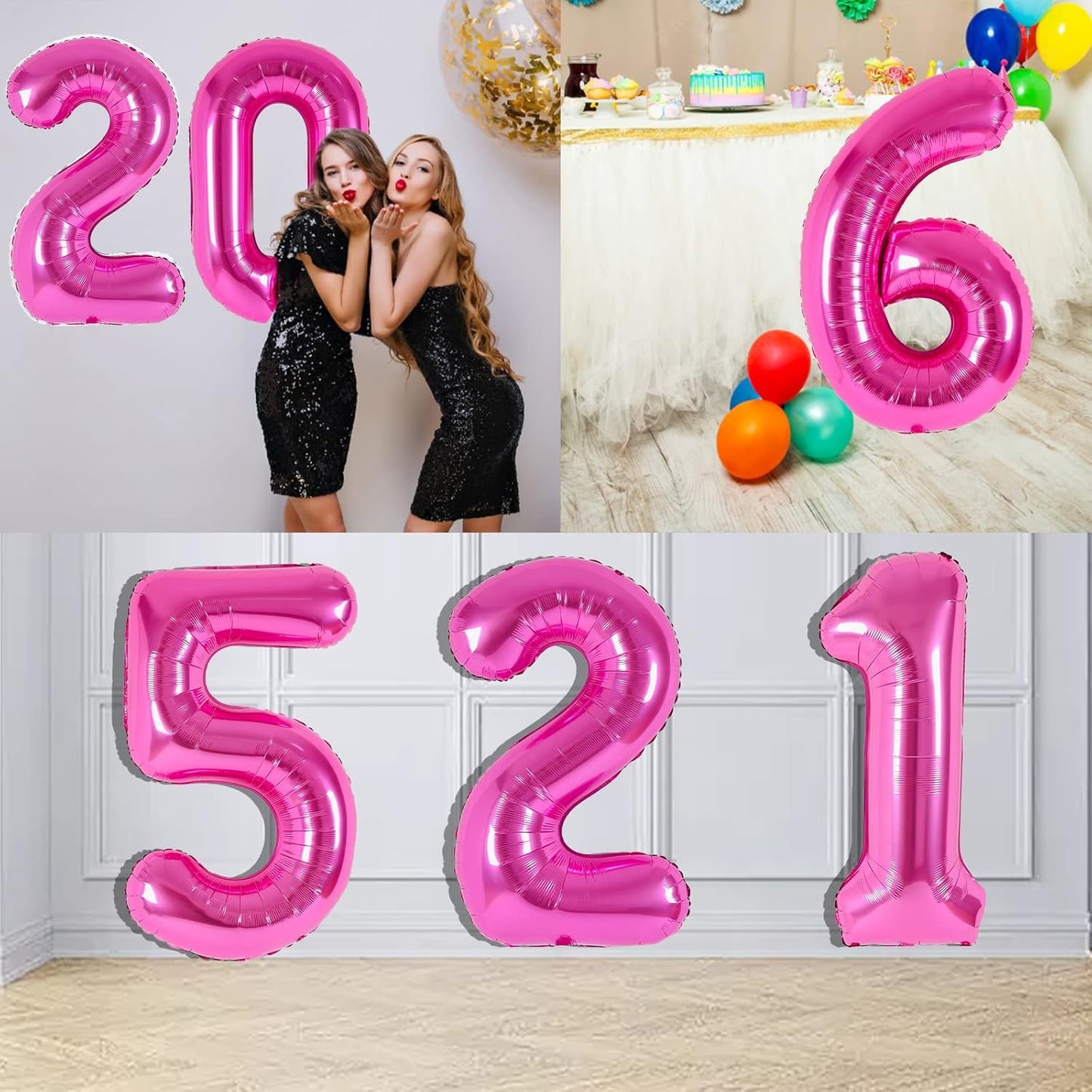 Skiennix 40-Inch Pink Number 13 Balloons - Perfect for Kids' 13th Birthday & Unicorn Theme Decor