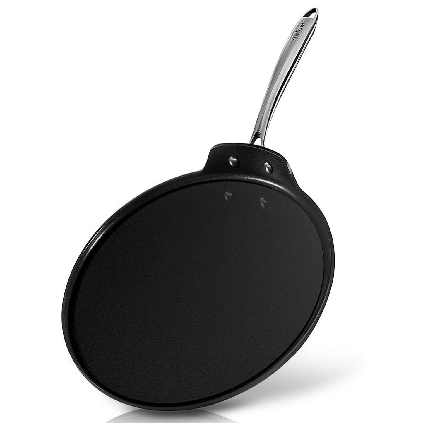 NutriChef 12 Inch Crepe Pan Non Stick, Ideal for Pancakes, Dosa, Chapati & Tortillas, Hard-Anodized, Dishwasher Safe