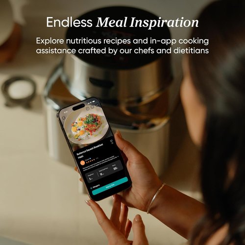 Cosori Smart Air Fryer - 6.5 Qt Stainless Steel with PFAS-Free Ceramic Coating | Max 450°F, Versatile Cooking