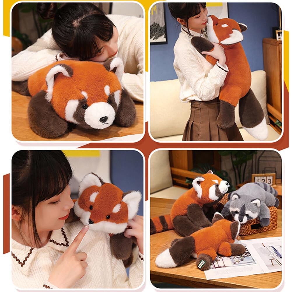 Weighted Red Panda Stuffed Animals, 25 in Cute Red Panda Plush Pillow Toys, Super Soft Hugging Plushie Birthday Gifts for Kids Adults