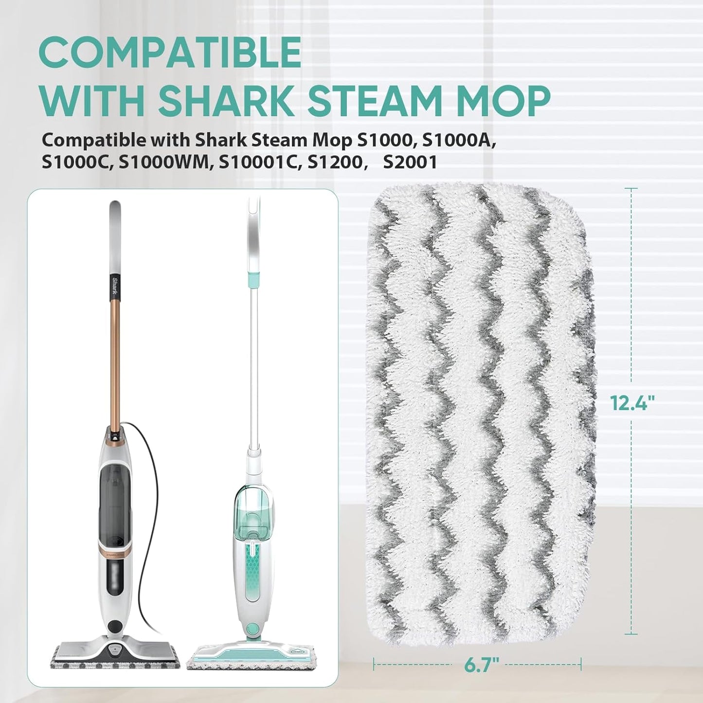 Skiennix Steam Mop Replacement Pads - 6 Pack for Shark S1000, S2001, S1200 Models - High Absorbency
