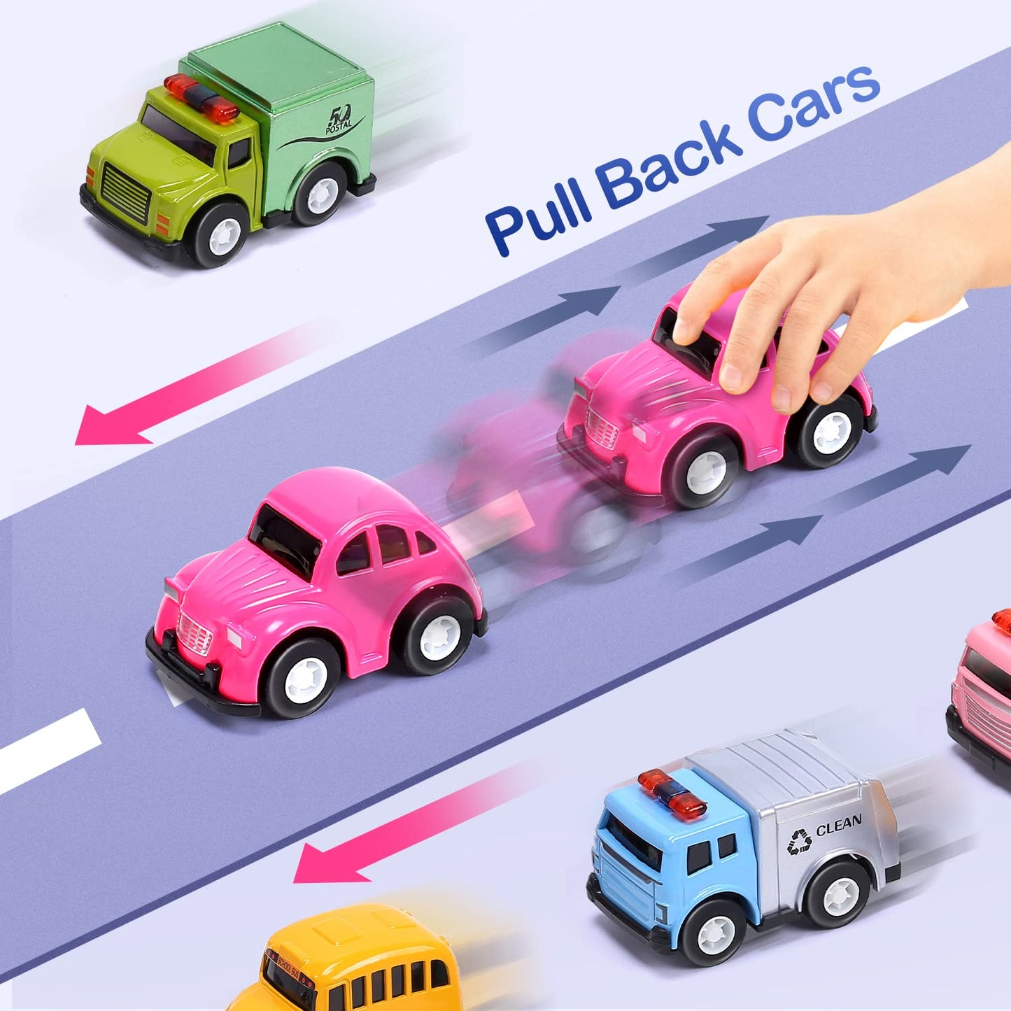 CUTE STONE 12 PCs Filled Easter Egg with Alloy Cars Toy, Easter Basket Stuffers Toys Party Favors for Toddler, Kids