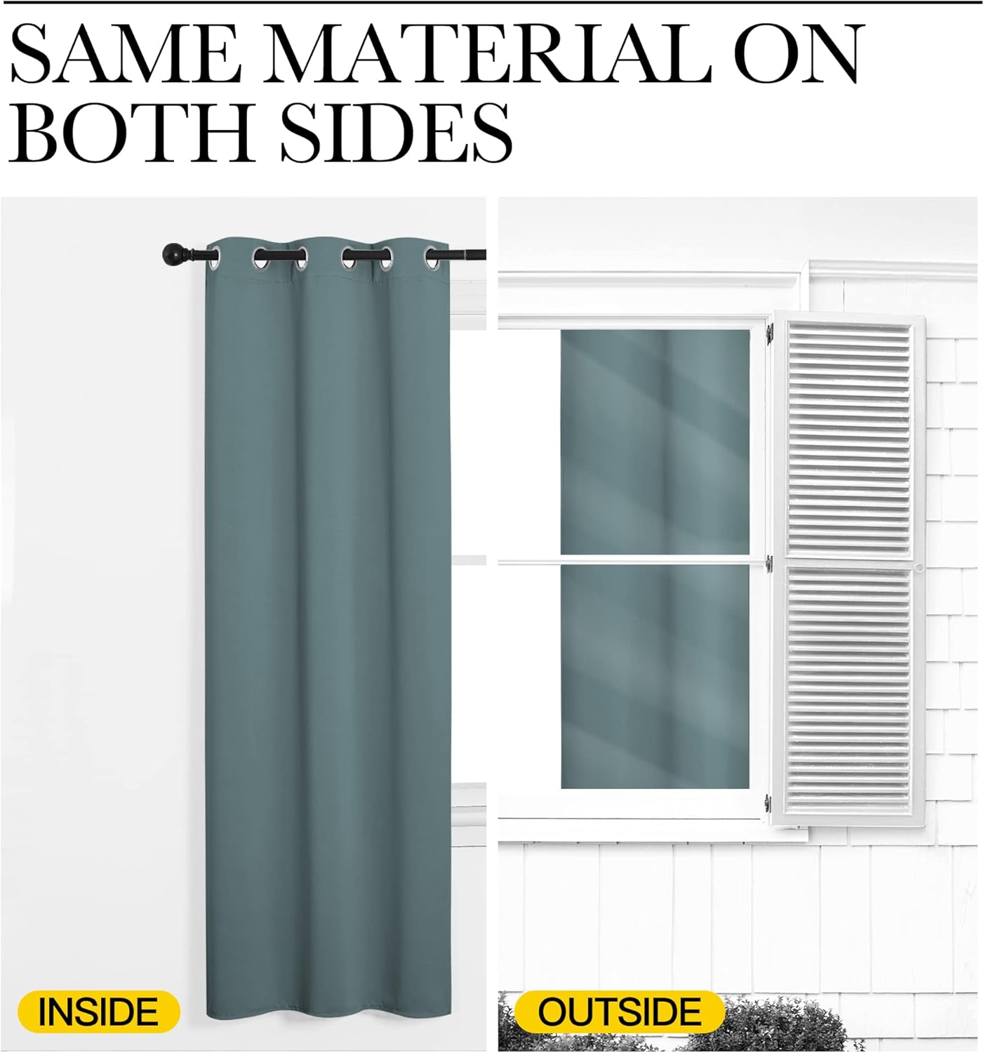NICETOWN Blackout Curtains - Noise Reducing & Thermal Insulated Drape Panels for Small Windows | Greyish Blue, 2 Panels (W34 x L45-Inch)