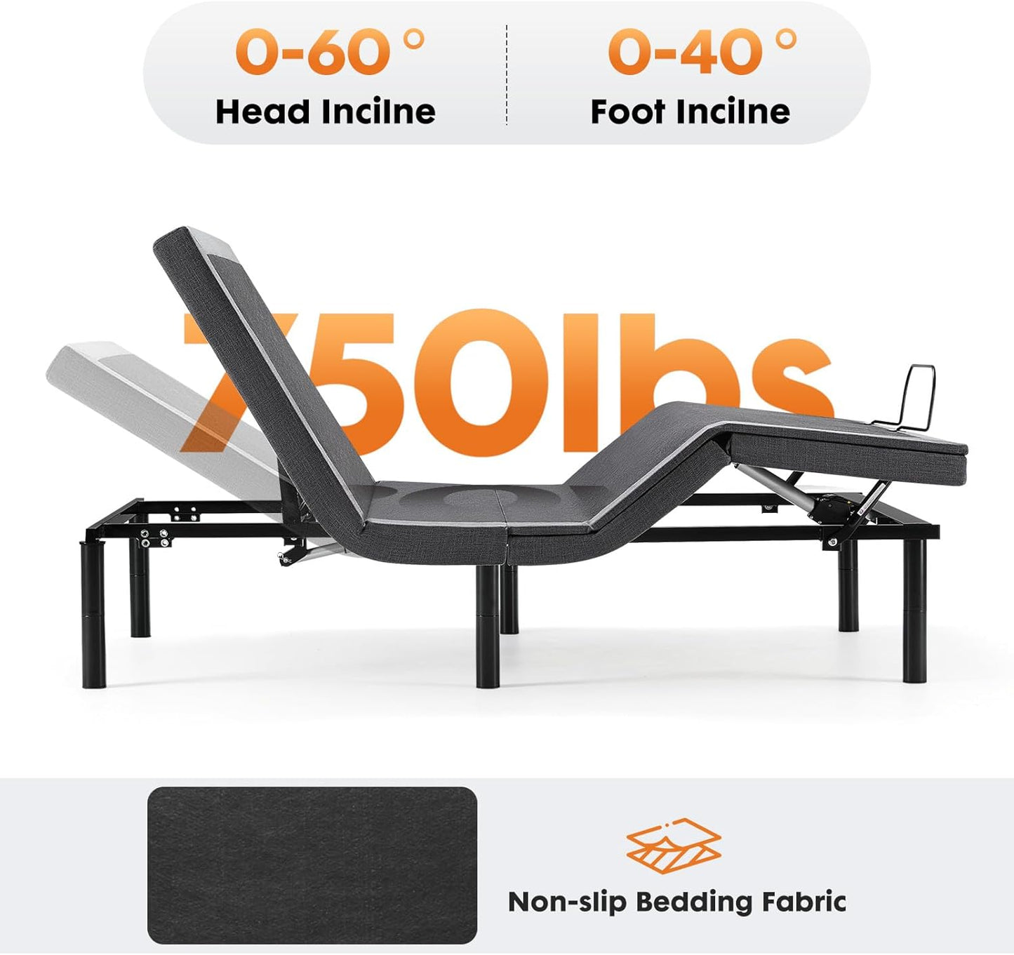 Sweetcrispy Adjustable Bed Frame - Ergonomic Electric Base with Wireless Remote & USB Ports | Twin XL Size