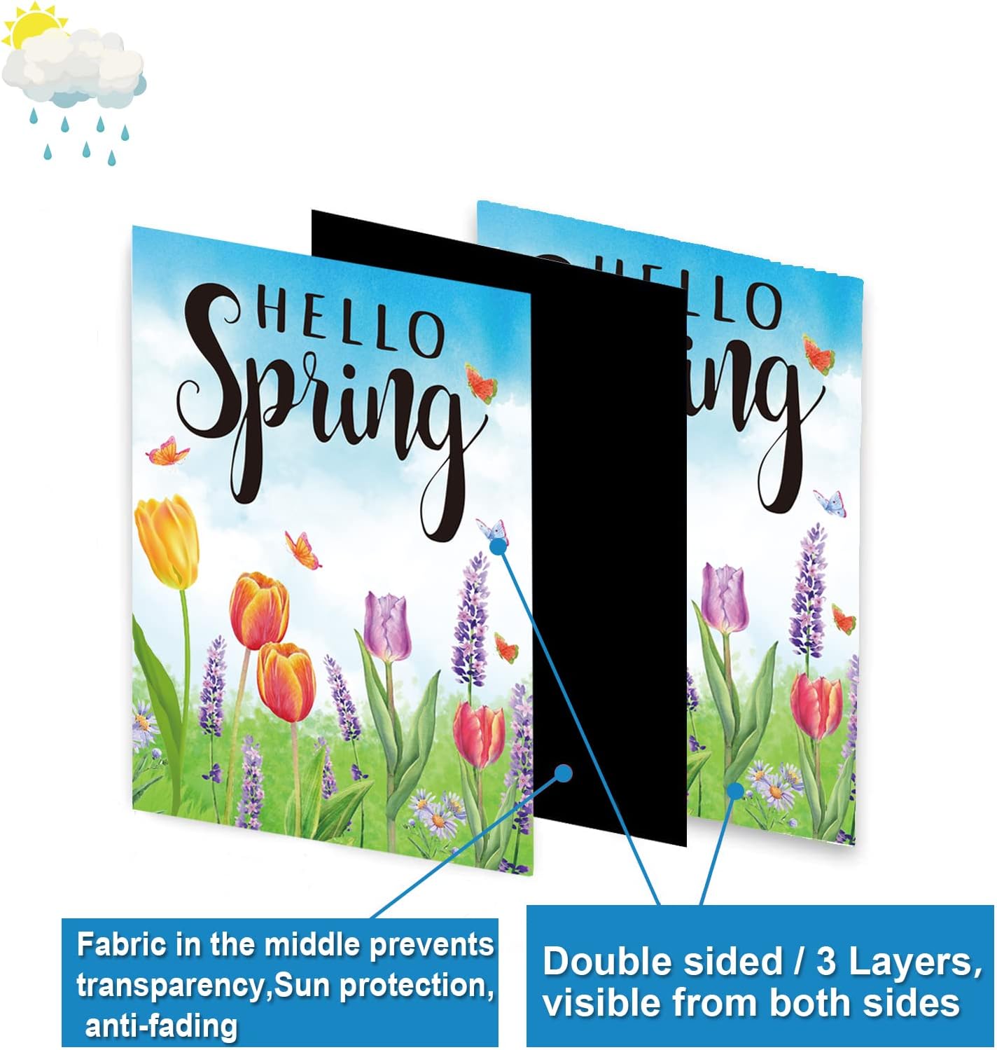 Pating Seasonal Garden Flags - Set of 12 Double-Sided 12x18 Inch Yard Flags for Year-Round Outdoor Decor