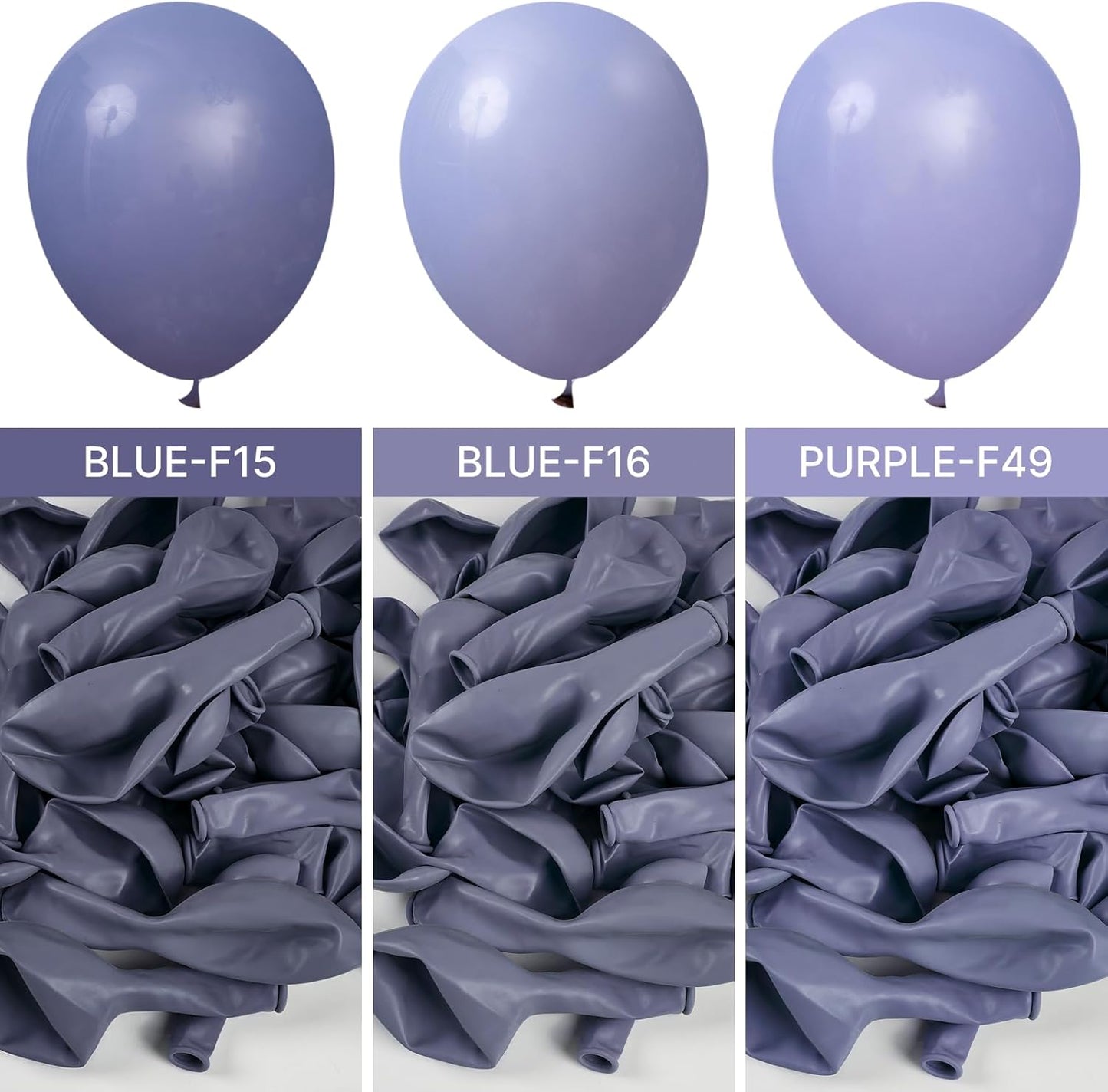 PartyWoo Dusty Blue Balloons - 101pcs 12 Inch Boho Lavender Latex Balloons for Baby Showers & Parties