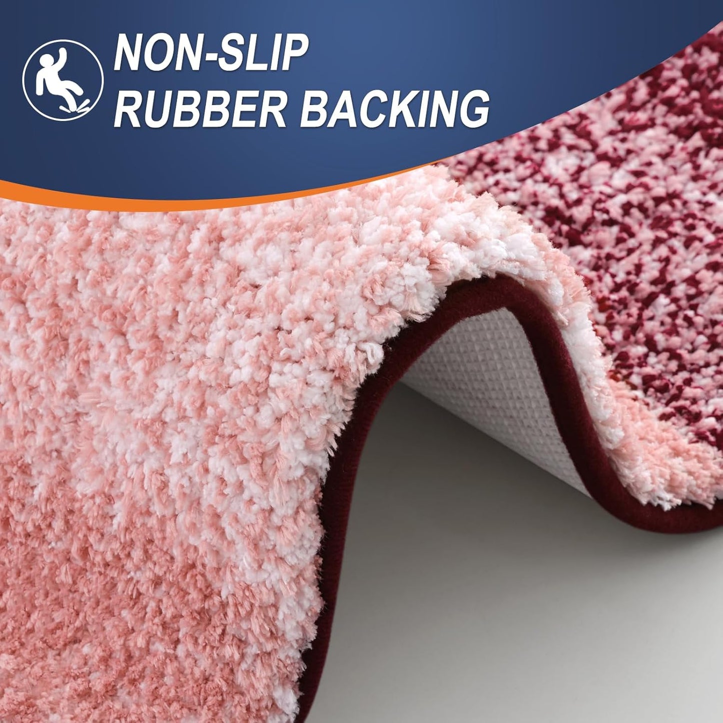 OLANLY Bathroom Rugs Mat - Extra Soft Microfiber Bath Rug with Rubber Backing | 36x24, Quick Dry, Red