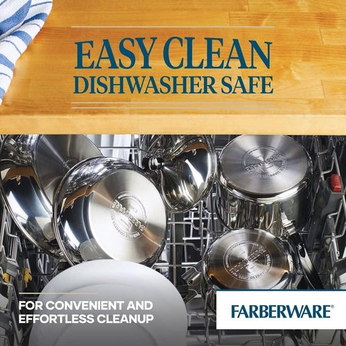 Farberware Classic Stainless Steel Cookware Set - 15-Piece Pots & Pans in Silver