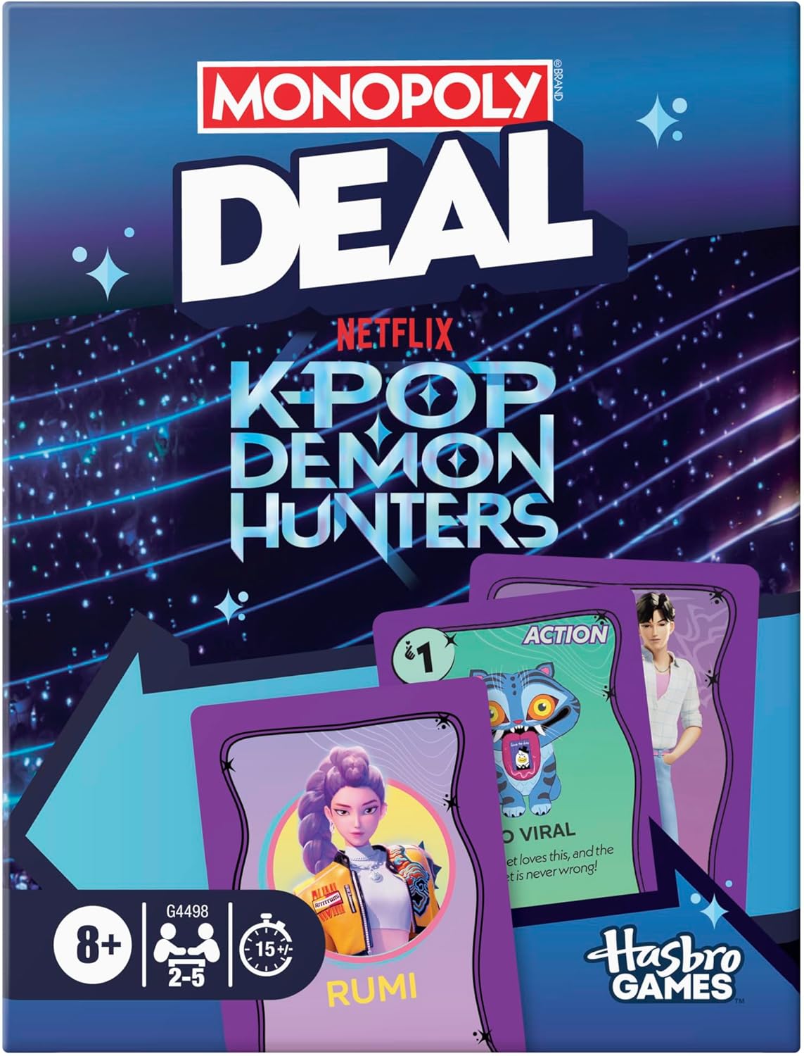 Monopoly Deal | Kpop Demon Hunters Card Game for Family Fun | 2-5 Players | Quick 15-Minute Play