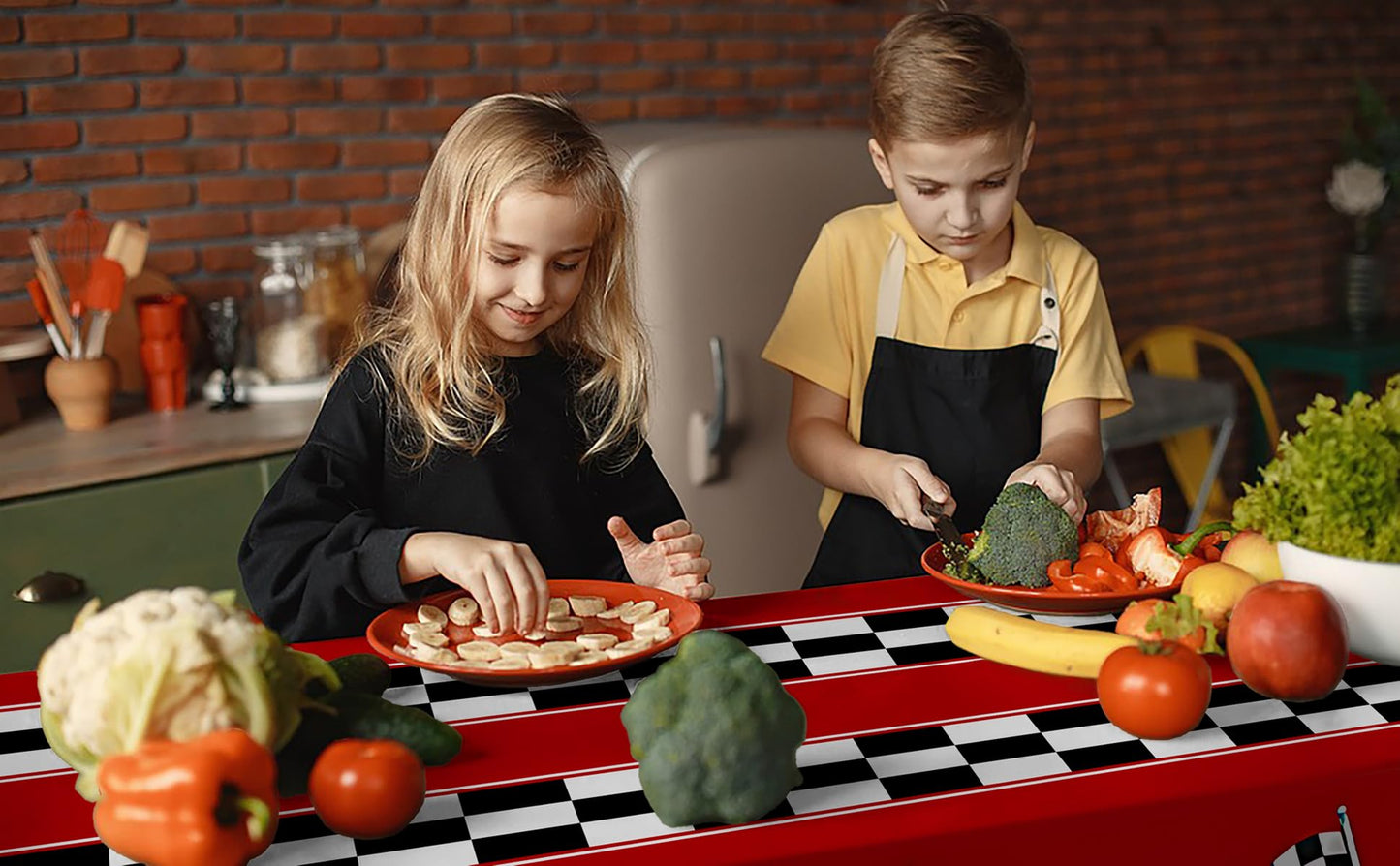 3 Pack Checkered Race Car Tablecloths - Race Car Birthday Party Decorations Kids' Party Tablecovers 54"x108" Rectangular Disposable for Boys Birthday Baby Shower