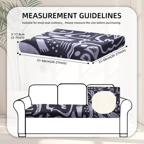 BIETYONE 8Pcs Stretch Patio Cushion Covers - Washable Outdoor Sofa Slipcovers in Grey Pigeon