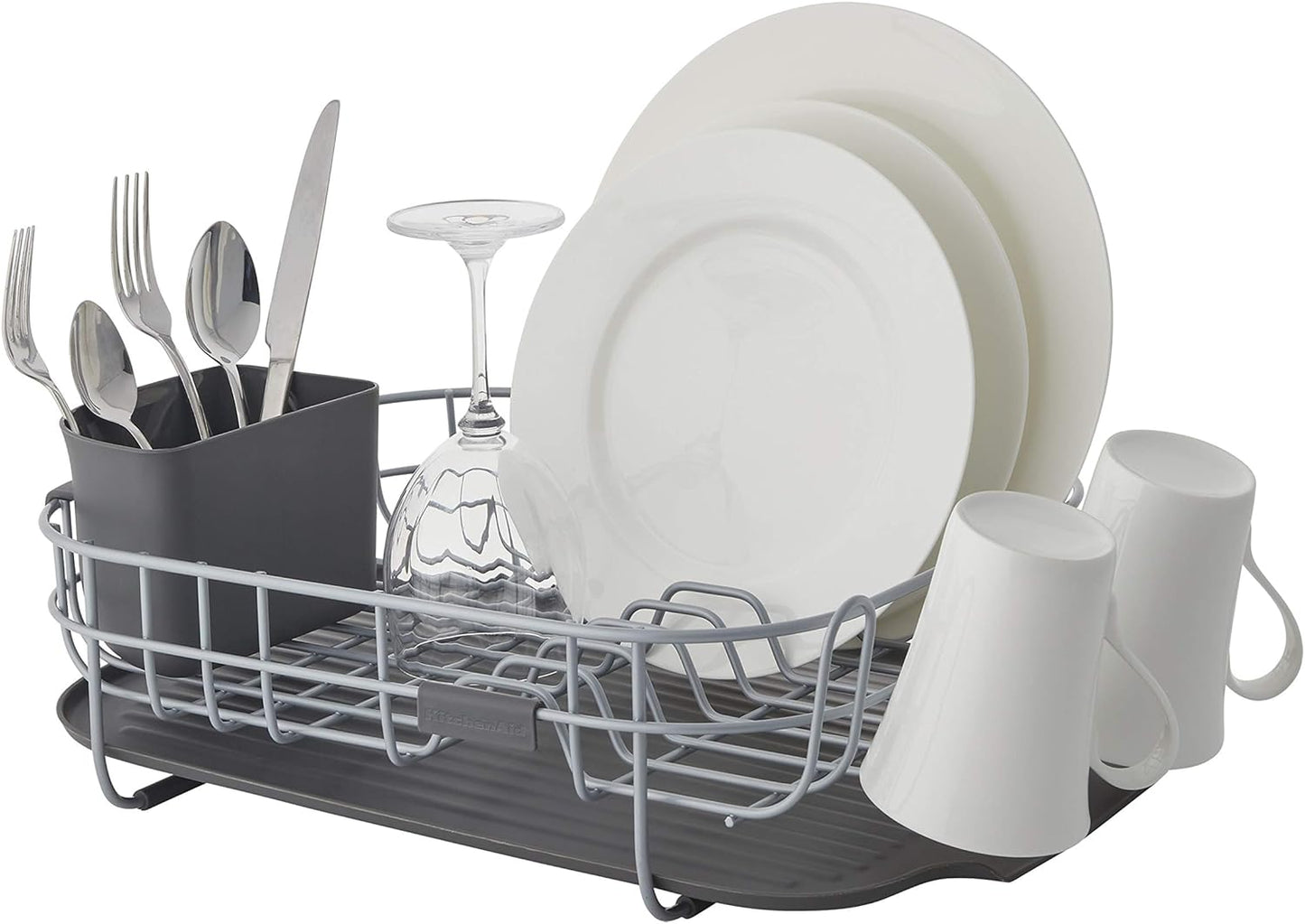 KitchenAid Low Profile Dishrack - Durable Carbon Steel Design | Charcoal Color