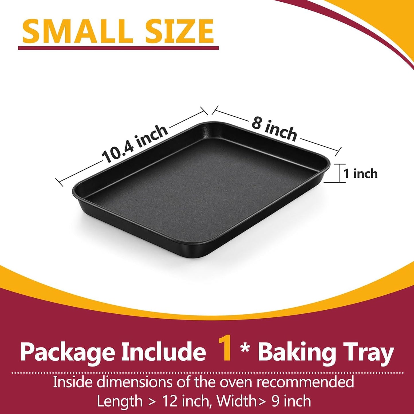 P&P CHEF 10.5 Inch Non-Stick Baking Cookie Sheet Pan - Durable Carbon Steel Oven Tray for Easy Cooking & Cleaning