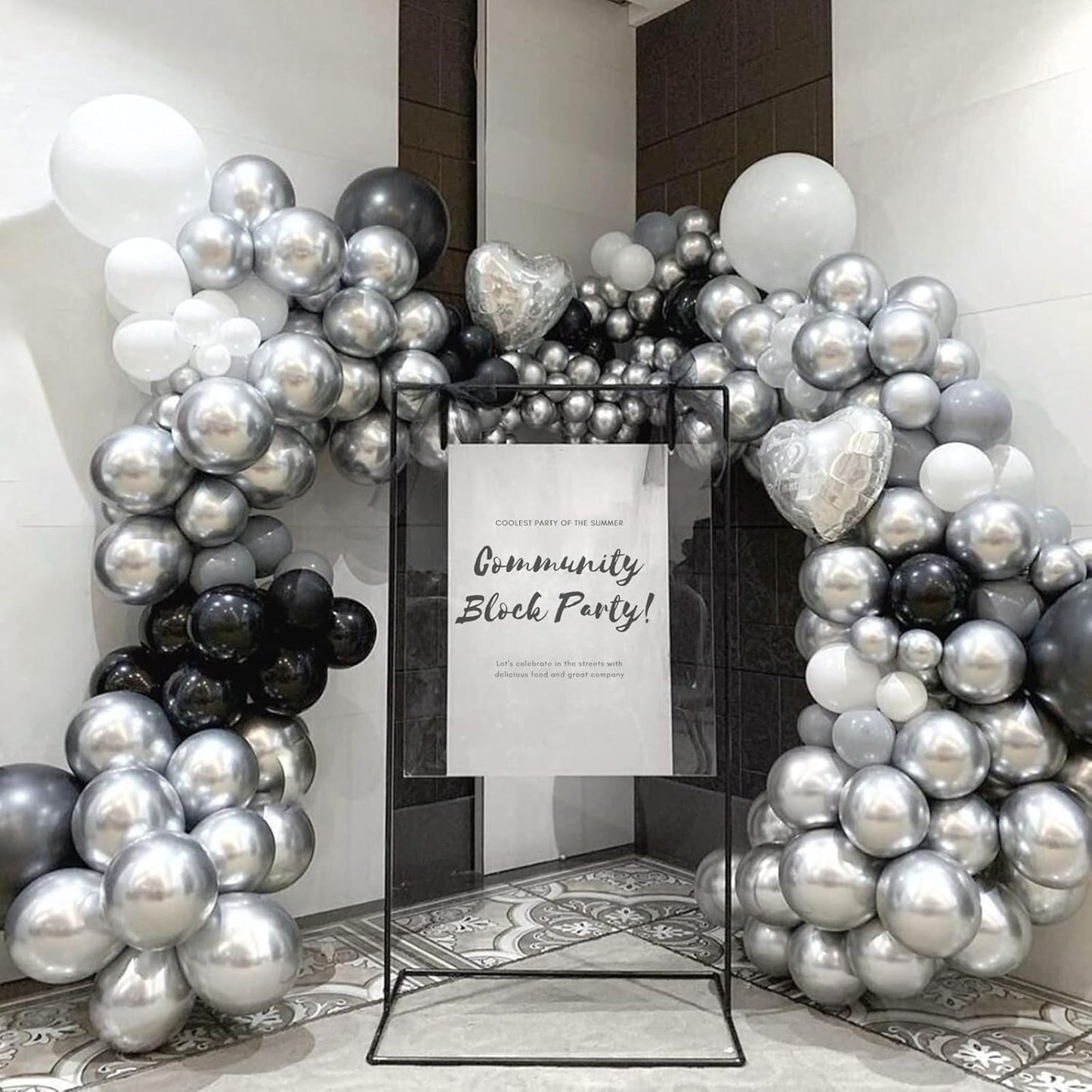 LAOREI Metallic Silver Balloons 50 pcs 12 Inch Chrome Silver Latex Balloons for New Year, Wedding, Baby Shower, Gender Reveal, Easter, Anniversary, Birthday, Christmas Party Decoration
