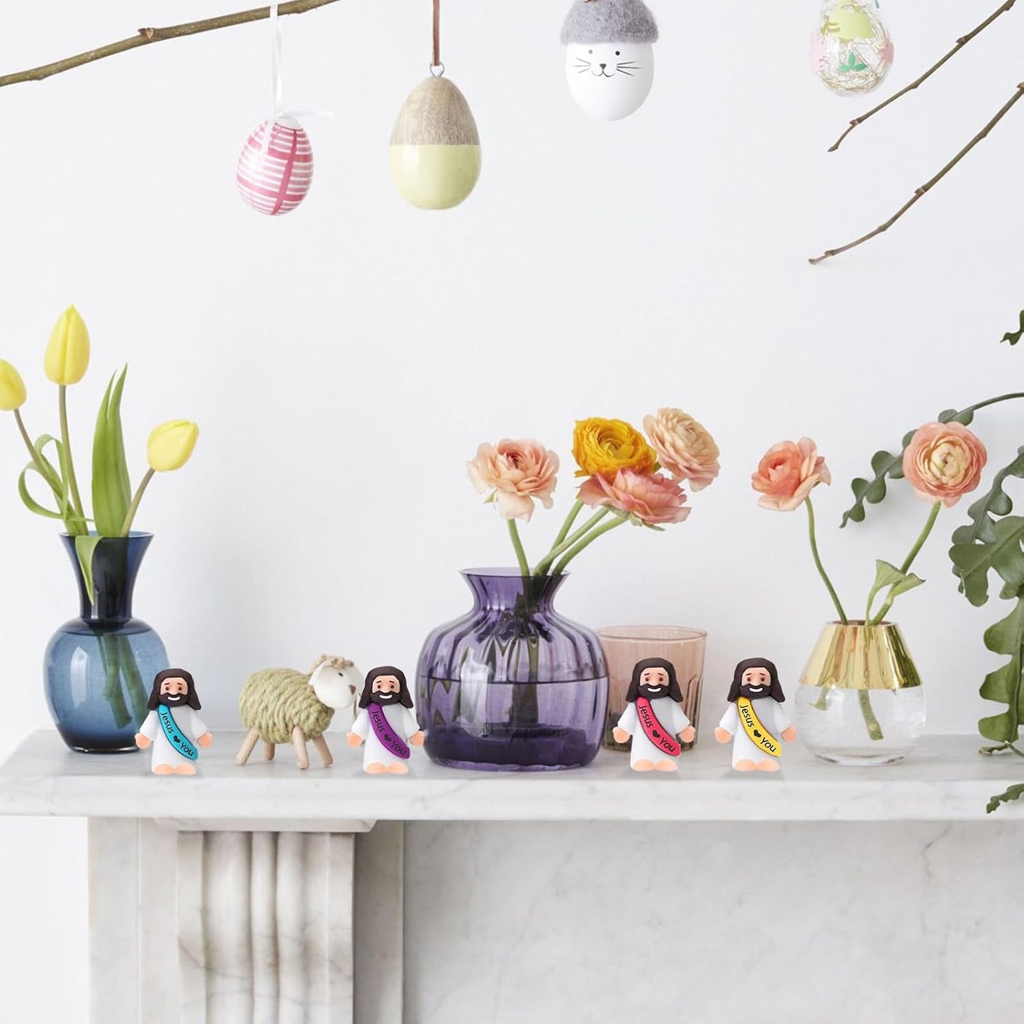 Little Jesus Figures - 60PCS Mini Religious Party Favors for Sunday School & Easter Egg Stuffers