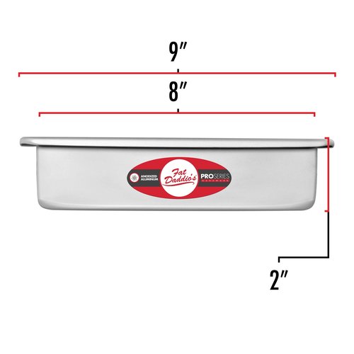 Fat Daddio's PSQ-882 Anodized Aluminum Square Cake Pan, 8 x 2 Inch