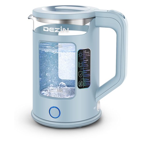 Dezin Electric Kettle with Keep Warm Function, BPA Free Window-Glass Double Wall Design Electric Tea Kettle, Bicolor LED, 1.5L Hot Water Kettle with Auto Shut-Off and Boil Dry Protection Tech