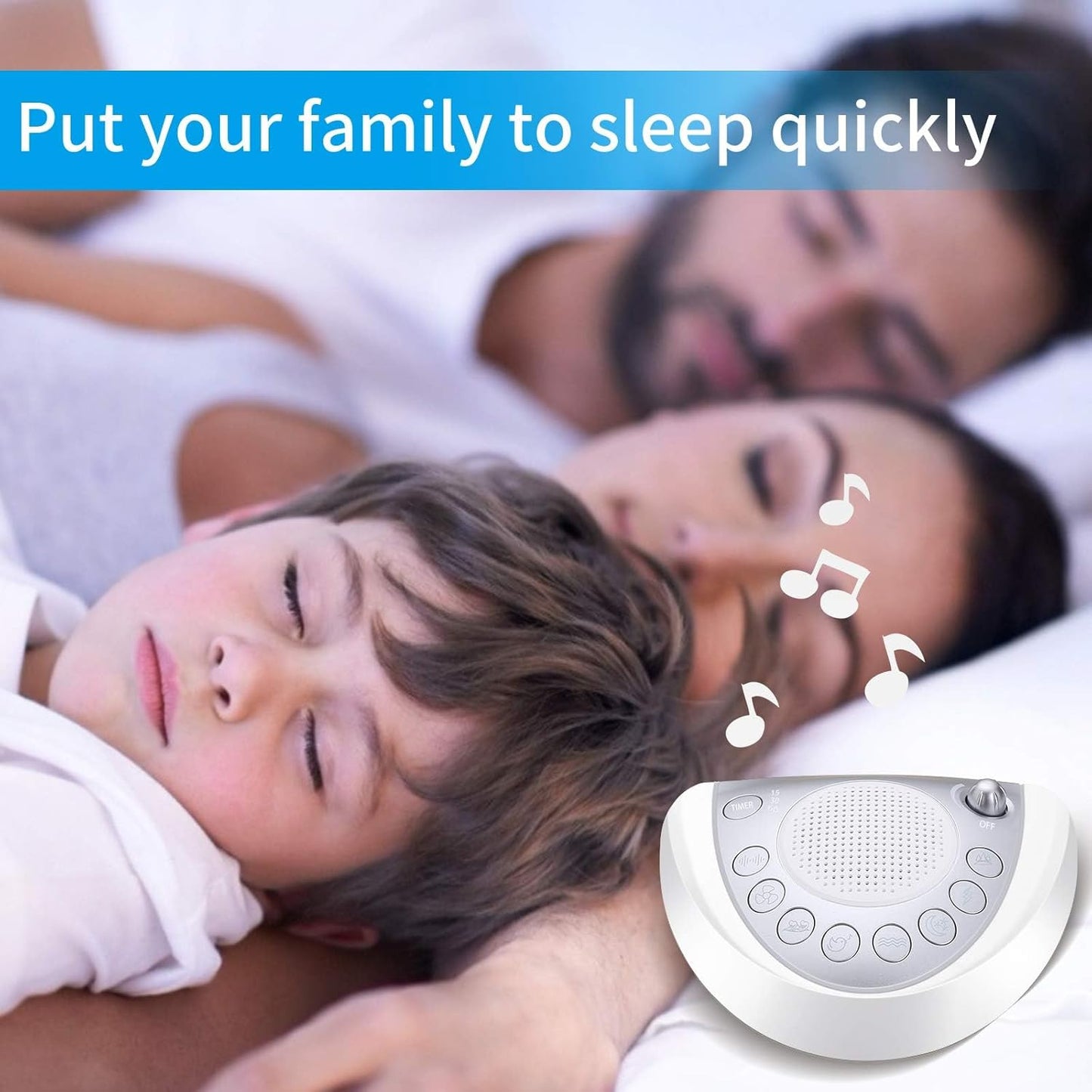 Raynic White Noise Machine - Portable Battery-Powered Sleep Aid with 24 Soothing Sounds | USB Port & Timer