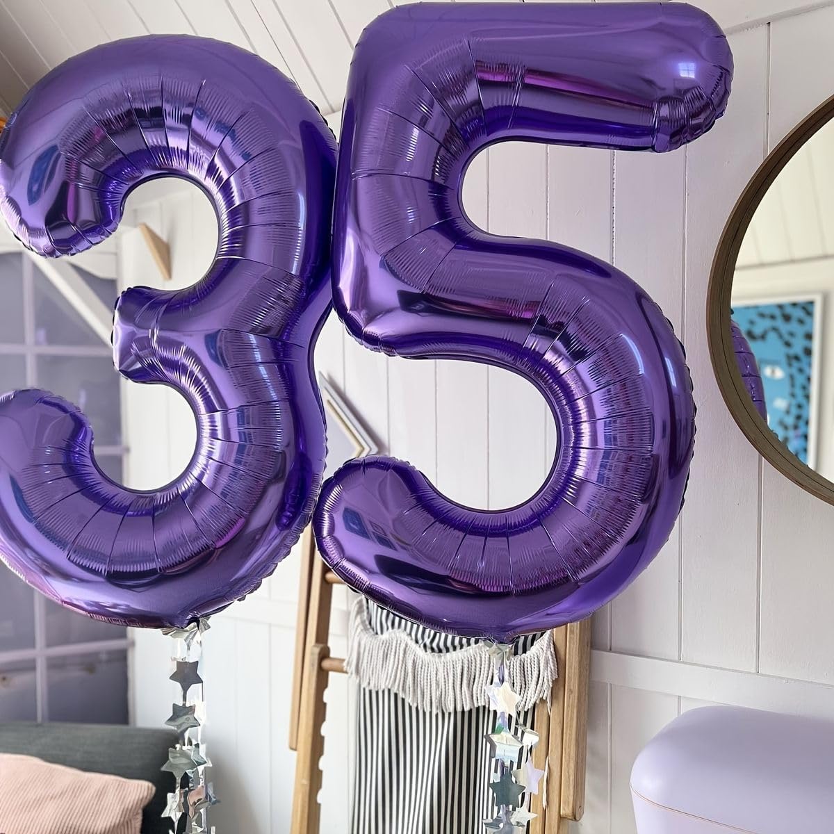 Purple 50th Birthday Balloons - 40 Inch Foil Number Decoration for Men & Women | Party Supplies