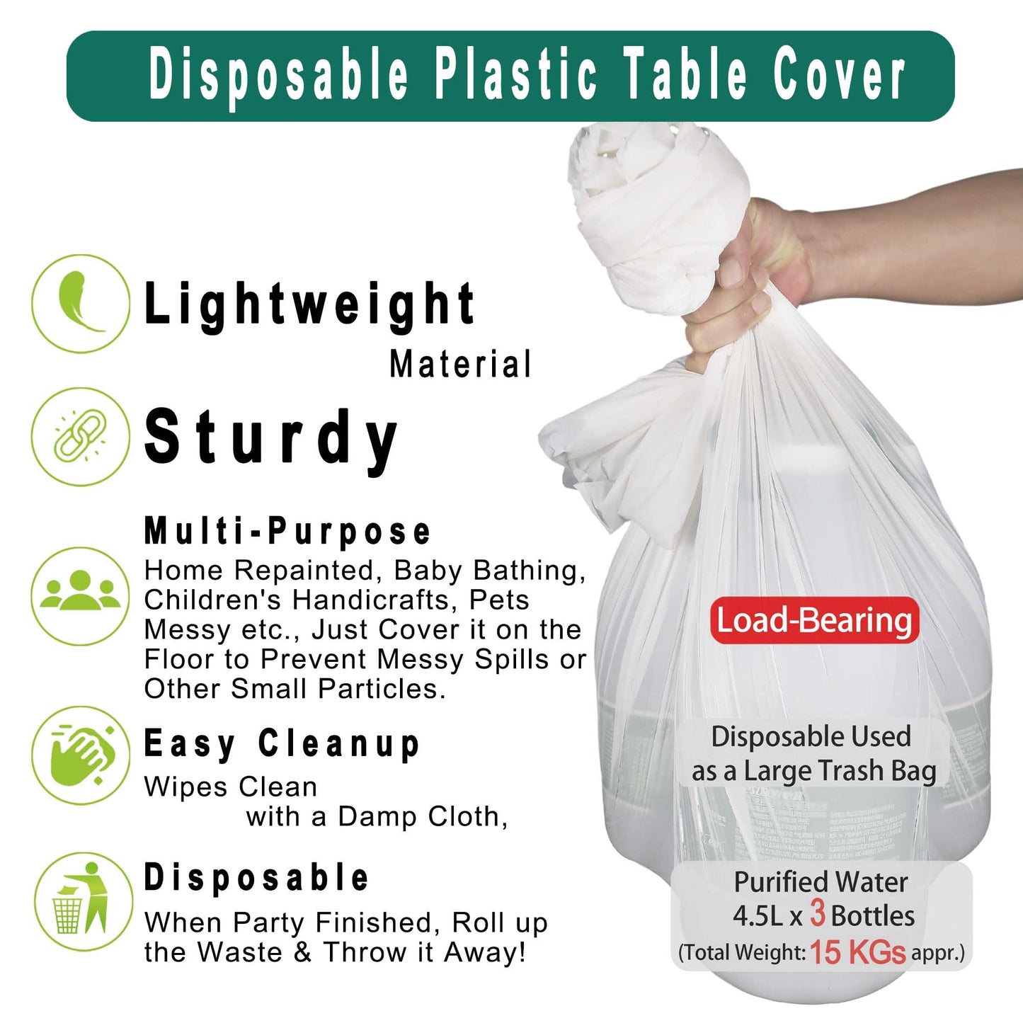 Red Plastic Tablecloths - 2 Pack Disposable Table Covers 54 x 108 Inch Bridal Shower, Party, Picnic, Birthday, Wedding, Banquet Use - PEVA Table Cloths 8 ft Rectangle