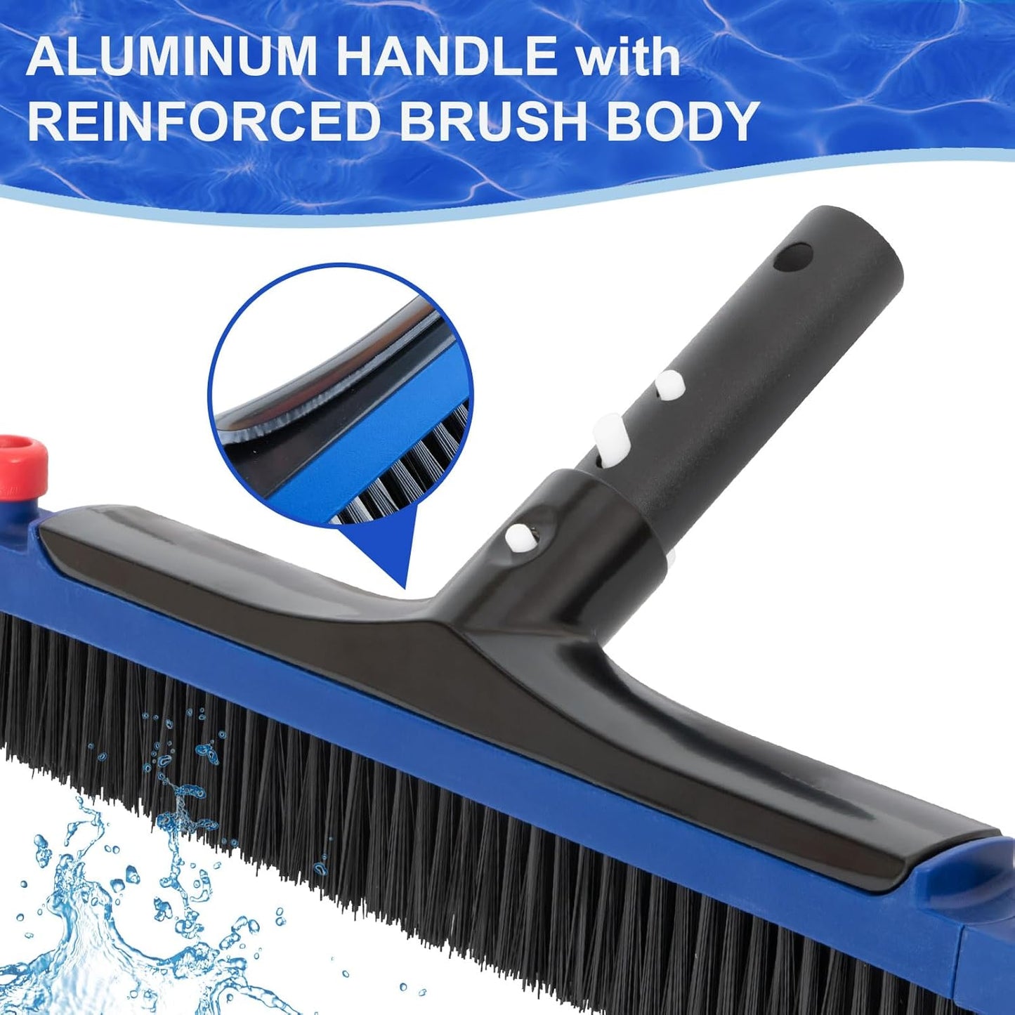 POOLAZA 20'' Curved Pool Brush - Heavy-Duty Brush Head with BPT Bristles for Inground Pools