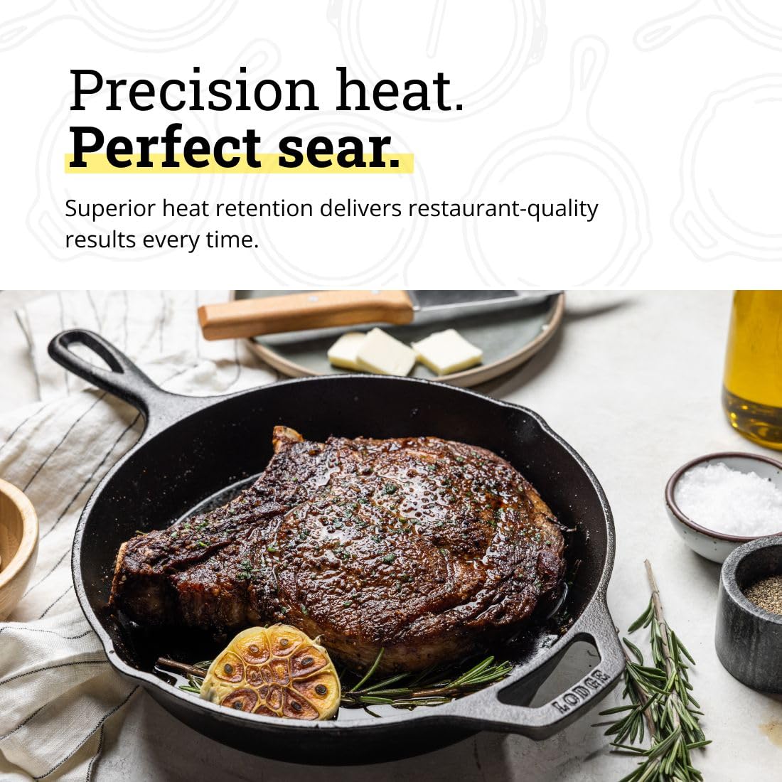 Lodge Seasoned Cast Iron Skillet Set 8, 10.25 & 12 Inches - PFAS-Free, Non-Toxic Cookware - Use with an Oven, Stove, Grill, or Campfire - Naturally Non-Stick & Oven Safe