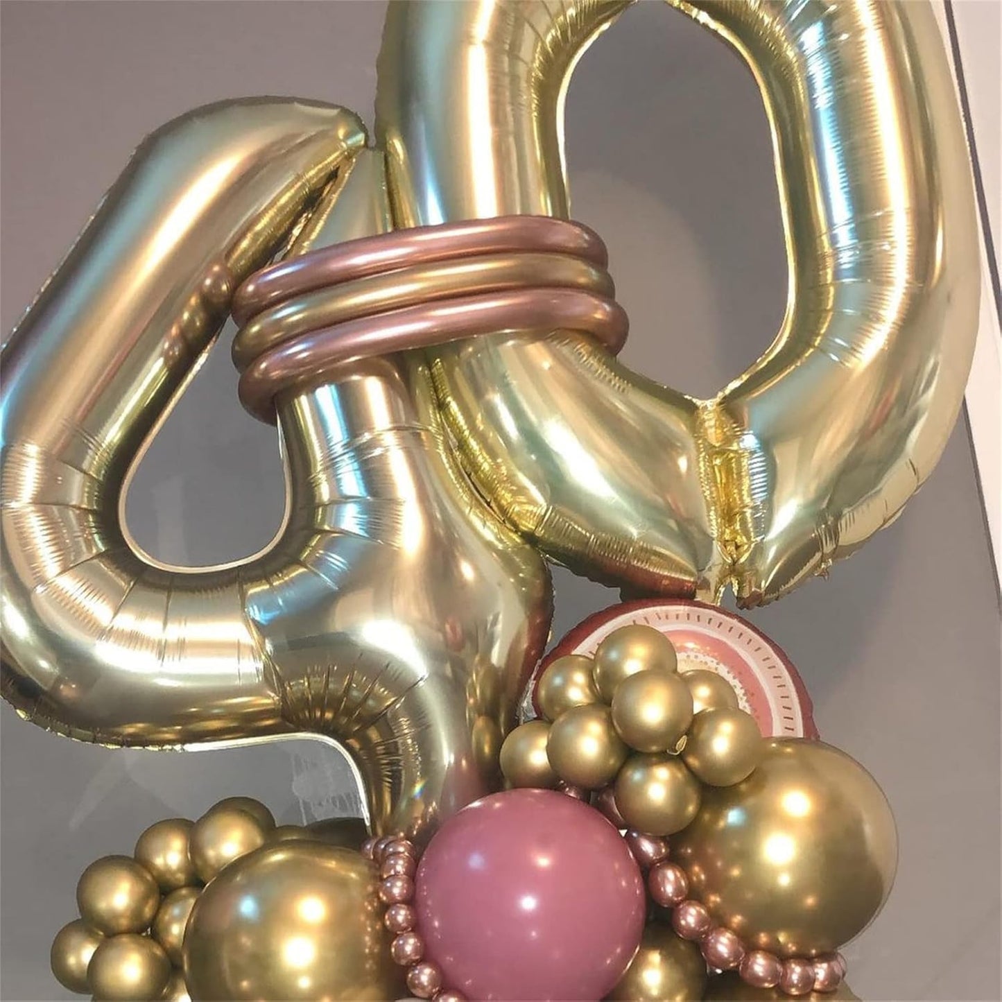 Skiennix 40 Inch Champagne Gold Number 9 Balloon - Self-Inflating Helium Balloon for Birthday & Anniversary Decor
