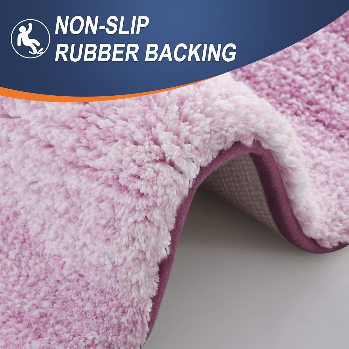 OLANLY Bath Rugs Mat - Extra Soft Microfiber, Quick Dry & Washable | 24x16, Pinkish-Purple