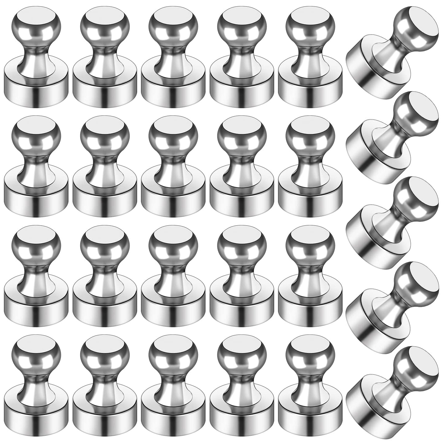 LOVIMAG Fridge Magnets 25Pcs Refrigerator Whiteboard Small Strong Magnet Classroom Kitchen Accessories Decorative Locker Set Decor Must Haves Office Calendar Refrigerador Magnetic Cute Crafts Silver