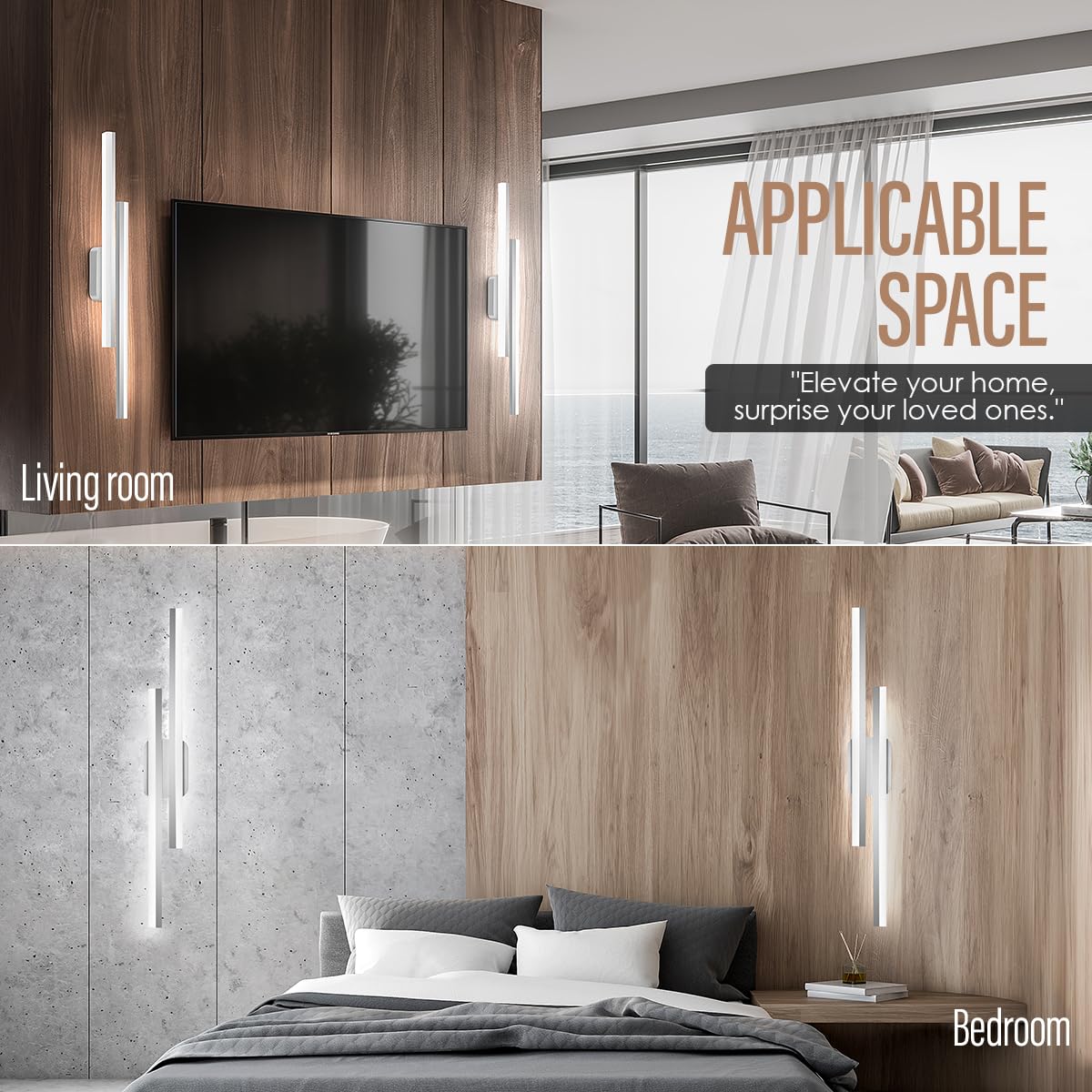 Yarra-Decor 32 Inch LED Bathroom Vanity Light Bar,Vanity Lighting Fixtures for Over Mirror Lighting, Indoor Wall Sconce in Daylight White 6000K-Nickel