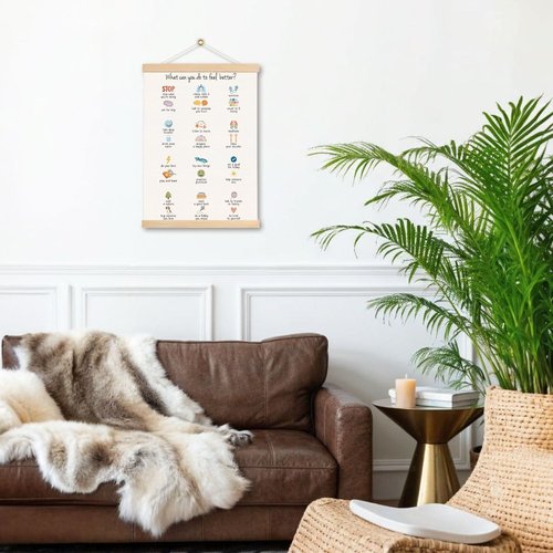 DNEULYR Mental Health Wall Art - School Counselor Office Decor | 12.5x17 Inch Poster Frame