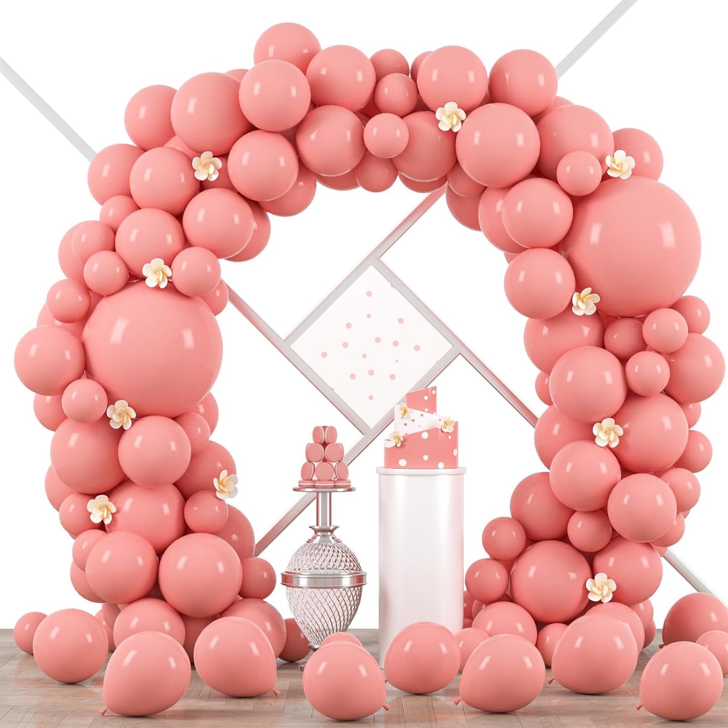 Voircoloria 90-Pack Retro Pink Balloons - Versatile Sizes for Graduation, Weddings & Parties | 18/12/10/5 Inch