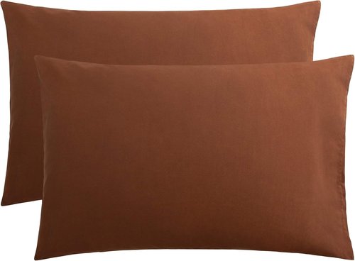 FLXXIE Queen Pillow Cases - Soft Microfiber Covers with Envelope Closure, 2-Piece Set, 20x30, Brown