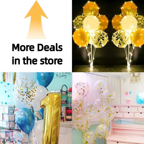 Bezente Gold Confetti Balloons - 12-Inch Helium Balloons with Golden Dots | 60-Pack for Parties & Events