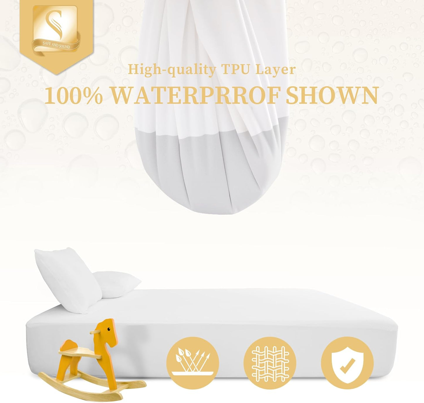 Skiennix Twin XL Mattress Protector - Premium 100% Waterproof Cover | Noiseless & Breathable Fitted Deep Pocket 8-21''