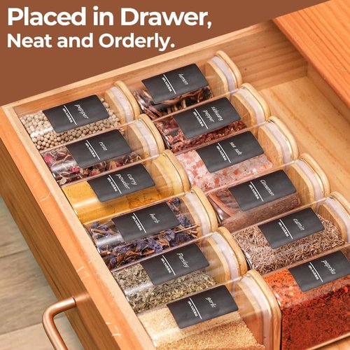 Comsaf Spice Jars - 8 Oz Small Glass Containers with Lids | 6 Pcs for Seasoning & Pantry Storage