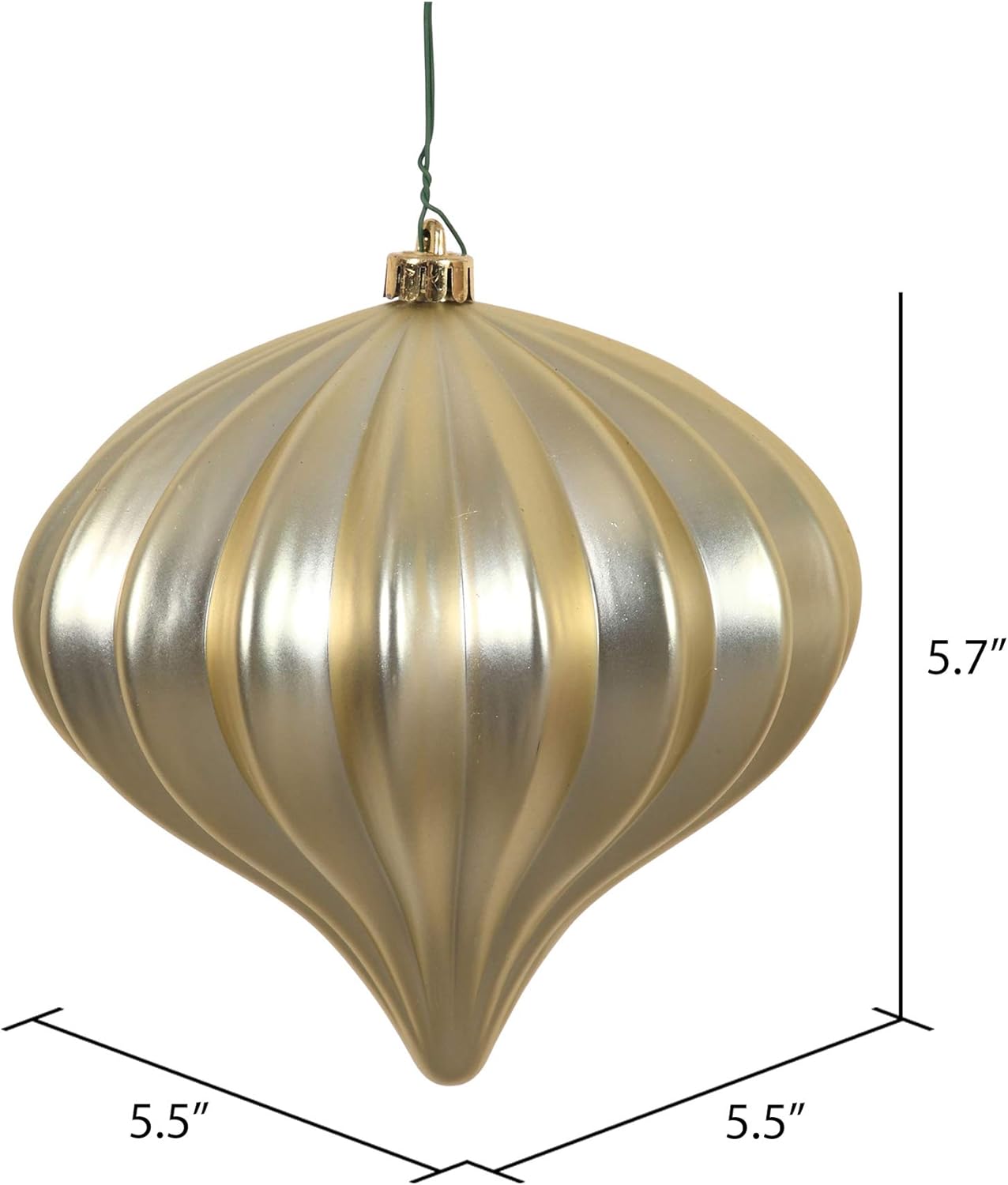 Burnished Orange Matte Onion Christmas Ornaments - UV Treated, Set of 3 by Vickerman