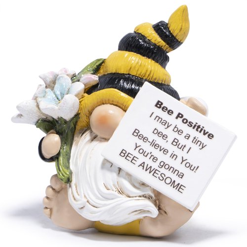 Hodao Positive Bee Motivational Home Decor Emotional Support Encouragement Gifts for Women - Stress Relief Figurine for Worked Women, Handmade Decor with Uplifting Message Office Desk