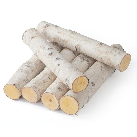 6Pack Birch Wood Logs Decorative Gas Fireplace Logs for Fireplaces Décor Birch Poles Branches for DIY Crafts, Fire Wood for Fire Pit,Rustic Decor Indoor/Outdoor