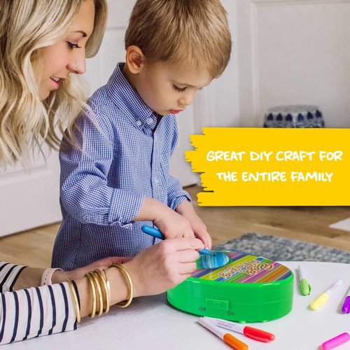 EggMazing Mini Easter Egg Decorator Kit - Fun Spinner & 6 Markers for Kids Ages 3+
