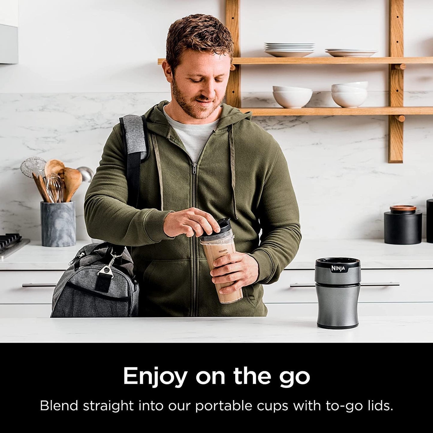 Ninja BN300 Nutri-Blender - 900-Peak-Watt Personal Blender with 2 Dishwasher-Safe To-Go Cups